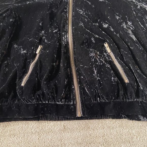 Splendid Black Velvet Bomber Jacket - Picture 9 of 12